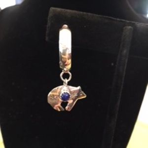 Navajo vintage sterling silver/lapis, post hoop & bear earrings